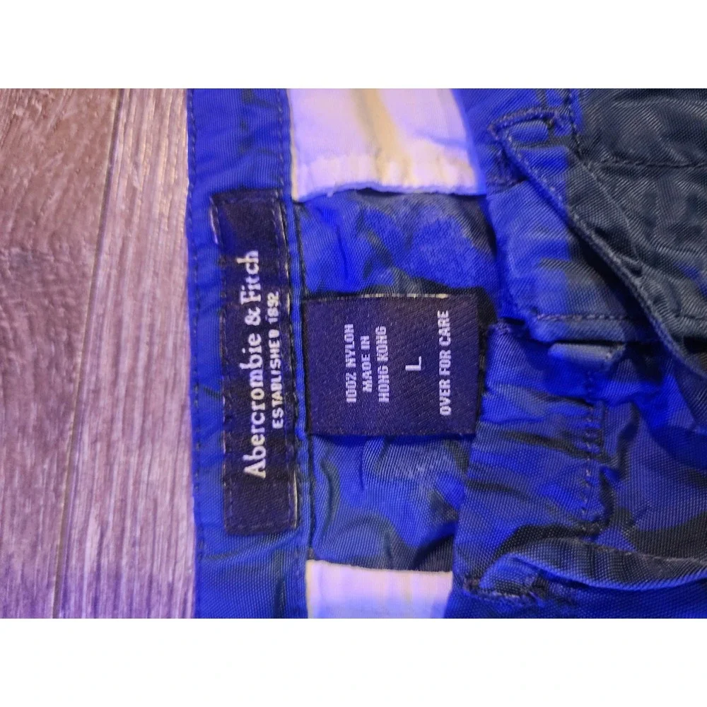 Vintage Abercrombie & Fitch Blue‎ Nylon Track Pants Y2K 90s Zip Pockets Mens L